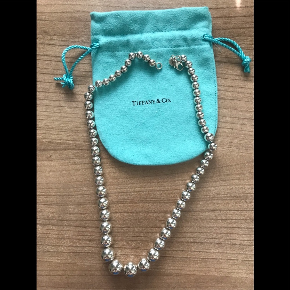 Tiffany & Co sterling graduated ball necklace
